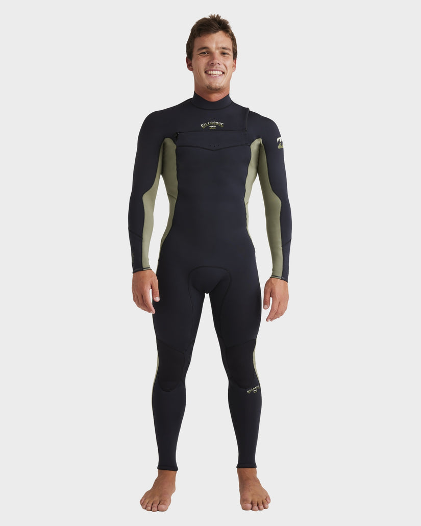 Mens 3/2mm Absolute Natural Chest Zip Steamer Wetsuit