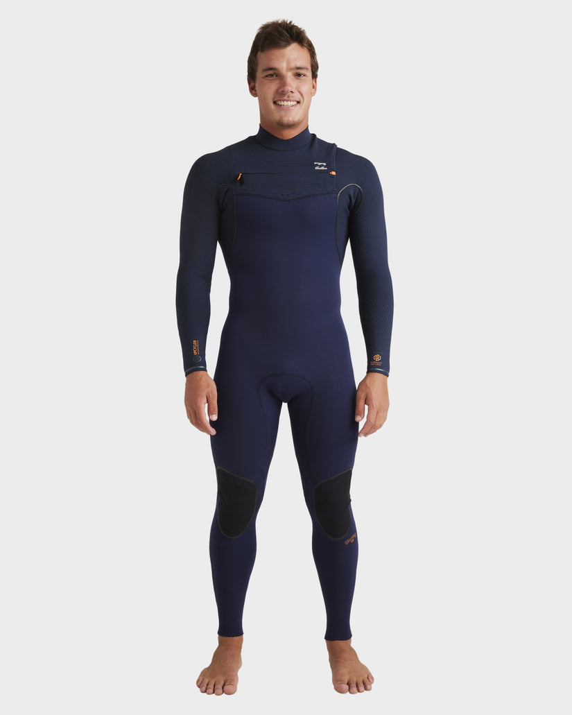 Mens 3/2mm Furnace Natural Chest Zip Steamer Wetsuit