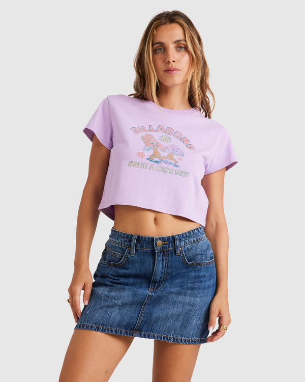 Womens Happy Mind Crop T-Shirt