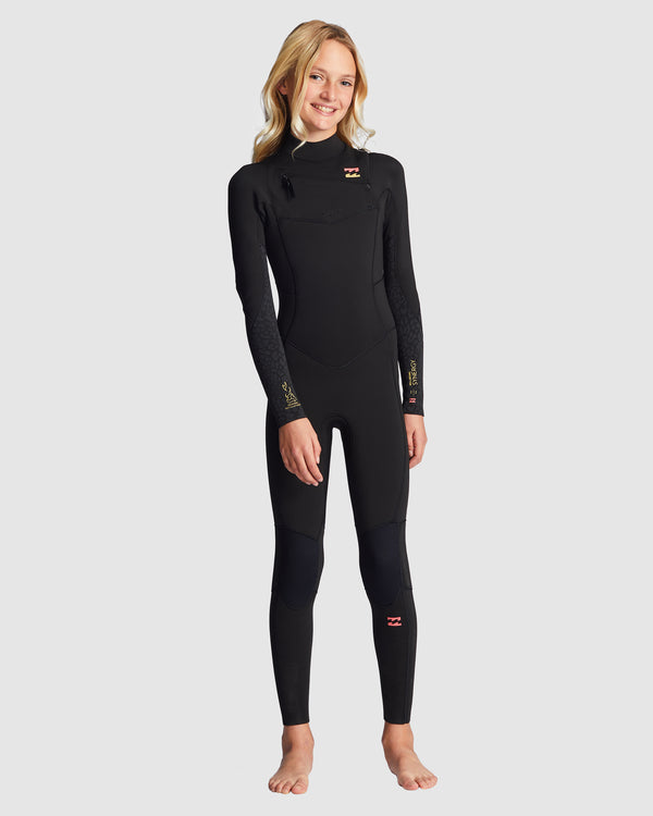 Girls 8-14 4/3mm Synergy Chest Zip Steamer Wetsuit