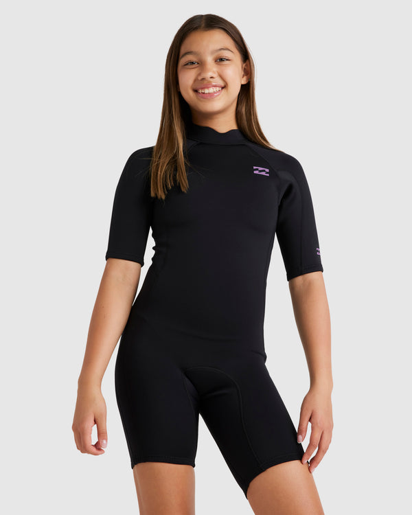 Girls 6-14 2/2mm Foil Back Zip Springsuit