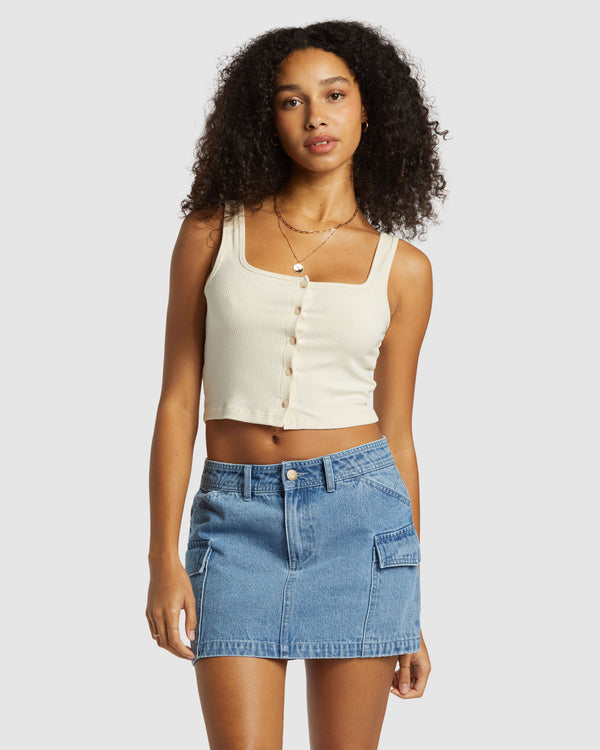 Womens Hilary Cargo Denim Skirt