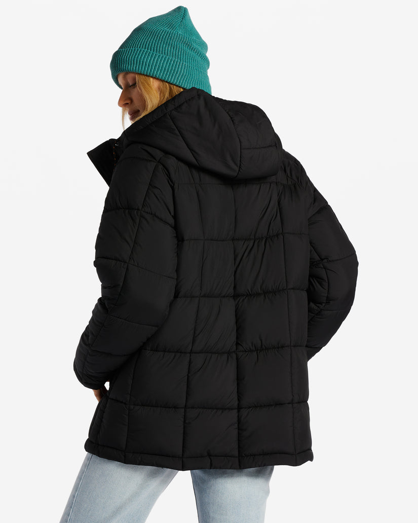 Womens Venture On Puff Zip-Up Hooded Jacket