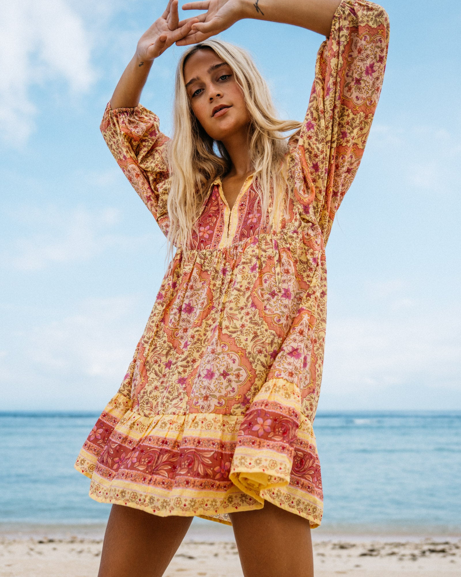 Yellow billabong dress sales