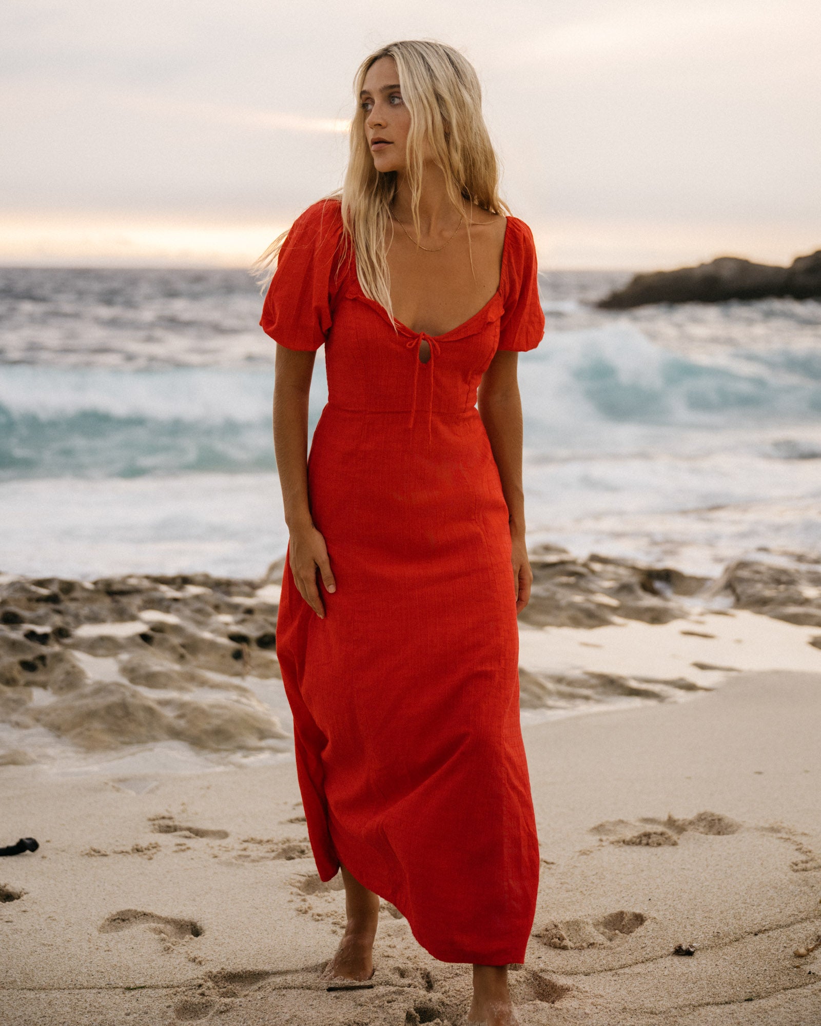 Womens Burning Love Maxi Dress FIESTA RED Billabong AU