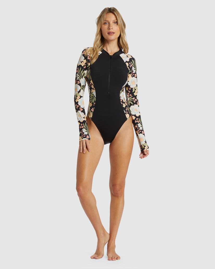 Womens Lost Cove Front Zip Bodysuit Rash Vest