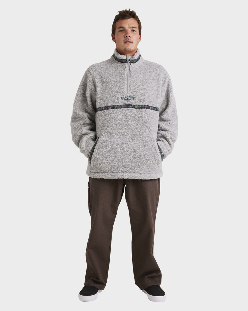 Mens Boundary Tombstone Mock Neck Fleece Pullover