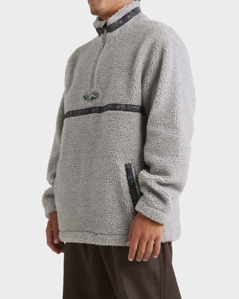 Mens Boundary Tombstone Mock Neck Fleece Pullover