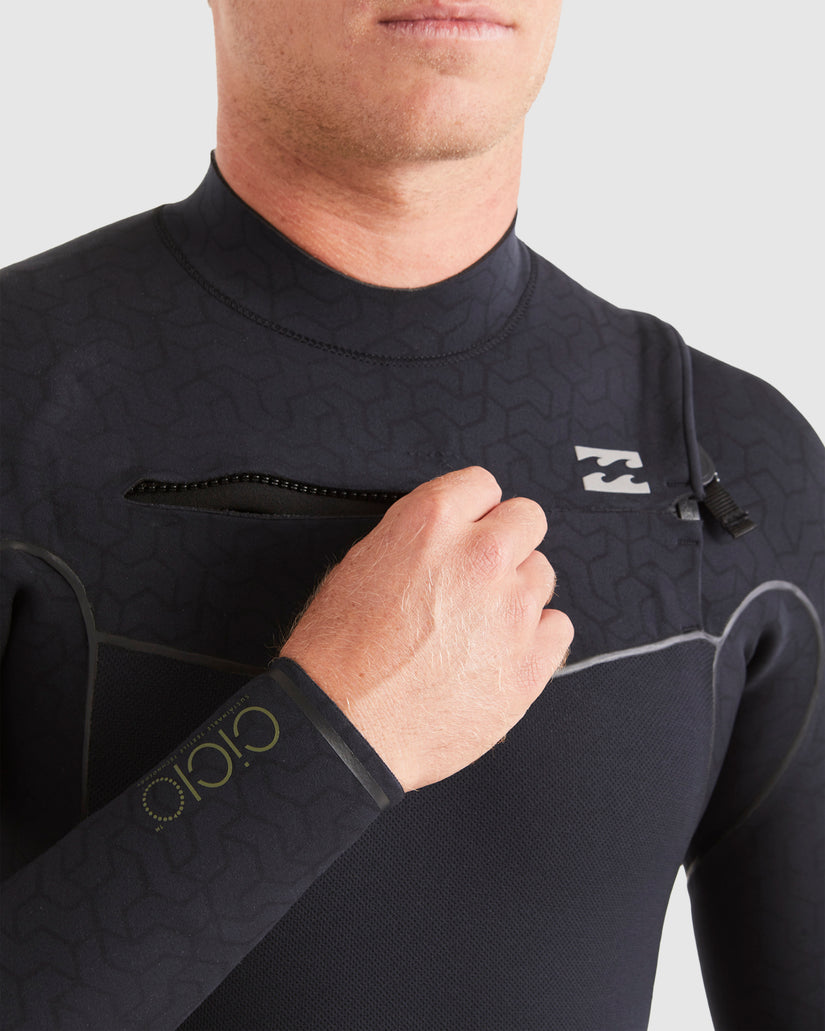 Mens 4/3mm Furnace Natural Chest Zip Steamer Wetsuit