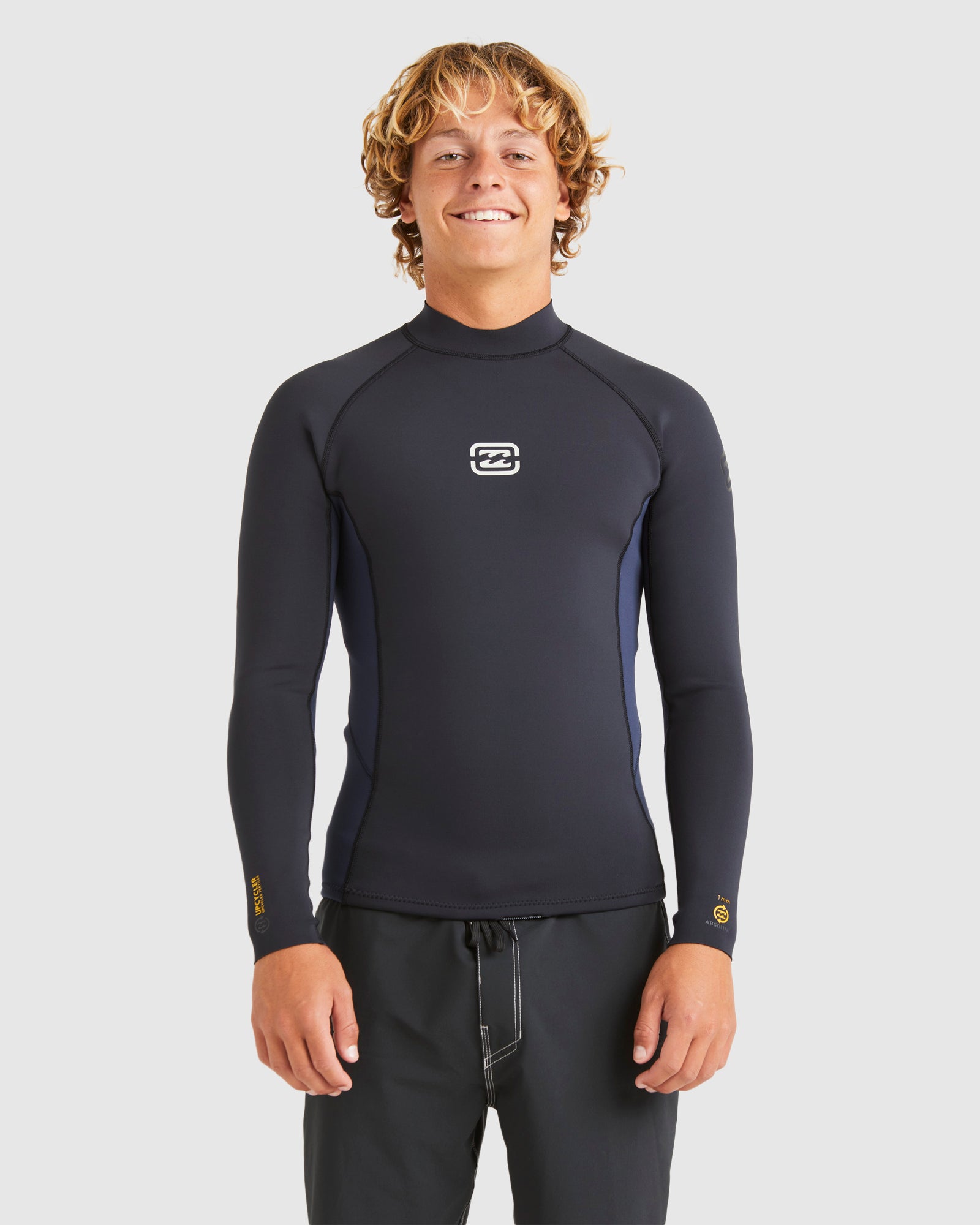 Mens 1 1mm Absolute Natural Wetsuit Jacket DARK NAVY Billabong AU