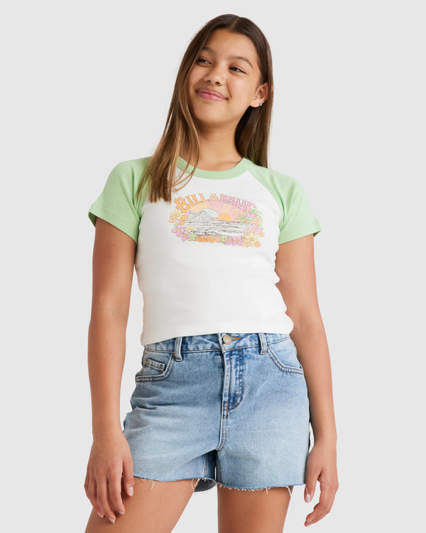 Girls 6-14 Tropical Views Raglan T-Shirt