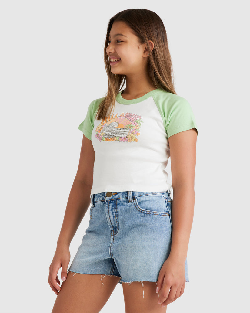 Girls 6-14 Tropical Views Raglan T-Shirt