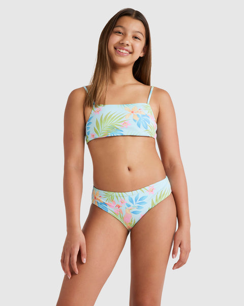 Girls 6 14 In Da Jungle Tank Bikini Set BLUE GLOW Billabong AU