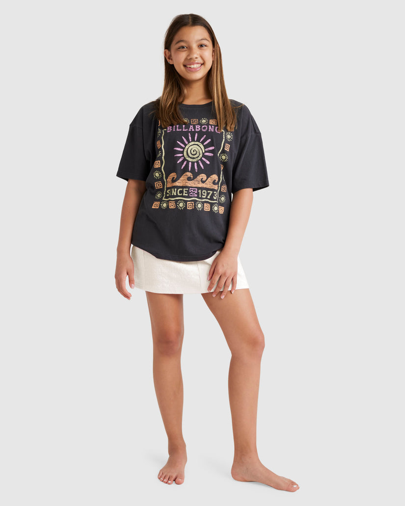 Girls 6-14 Waves And Sun T-Shirt