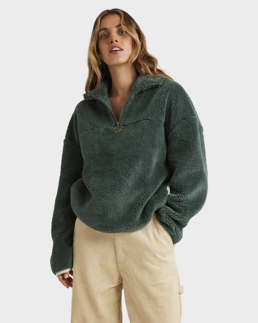 Womens Old Days Half Zip Crew