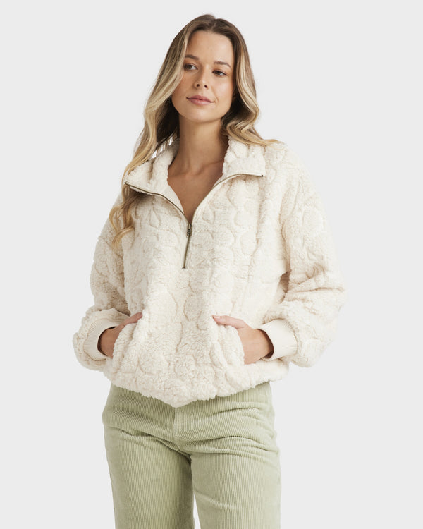 Womens Fireside Cozy Half Zip Crew