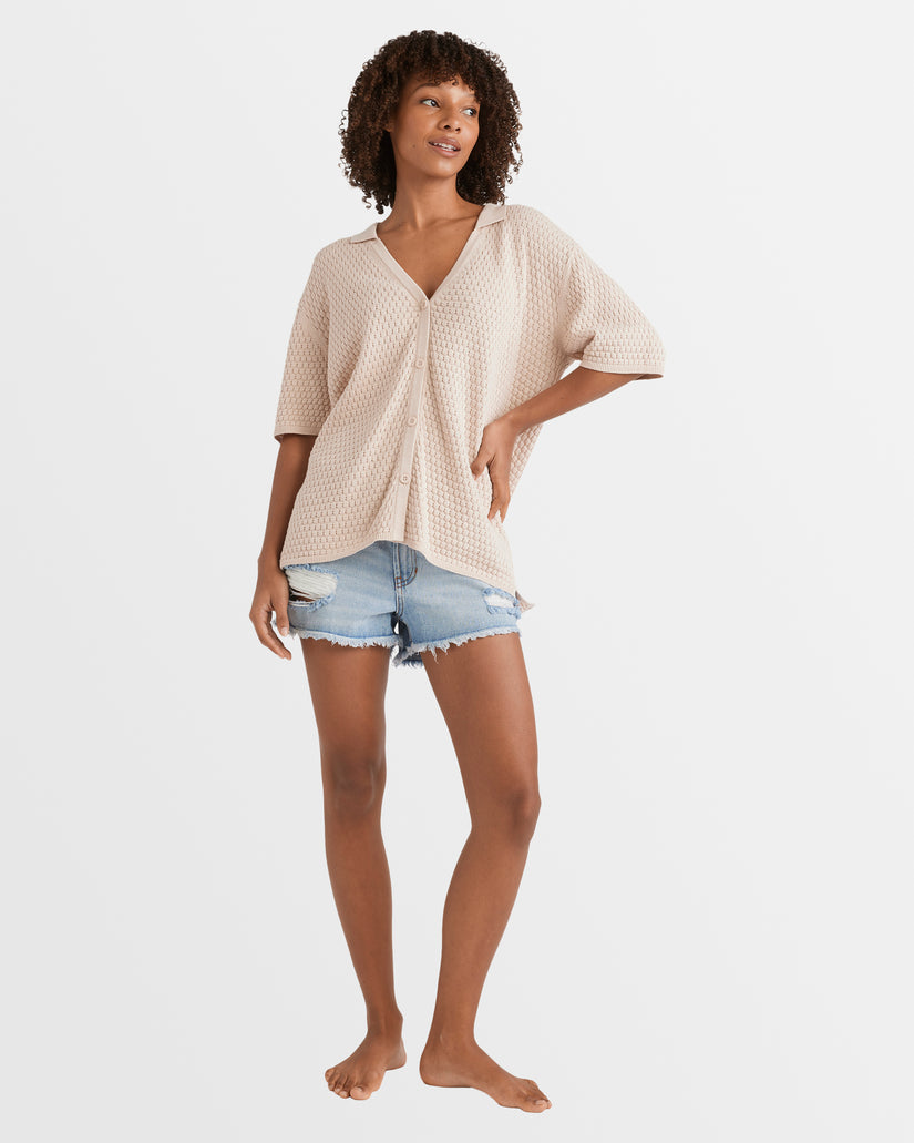 Womens Sun Bubble Knit Shirt