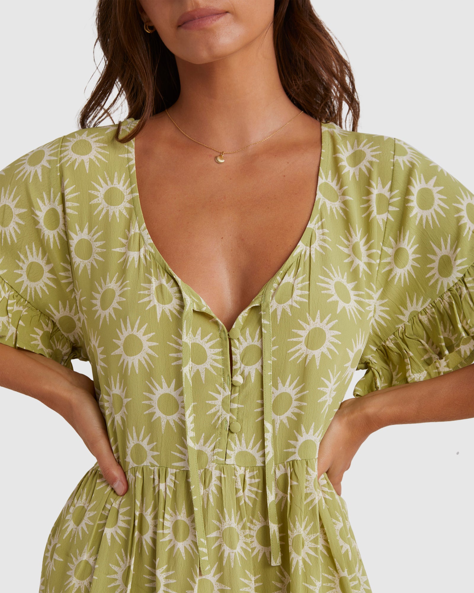 Follow The Sun Dress PALM GREEN Billabong AU