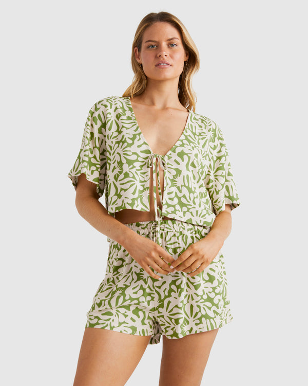 Womens Palm Grove Tie Shirt