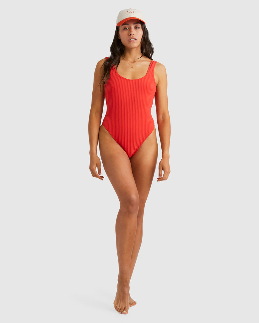 Womens Terry Rib Square Tanker One Piece