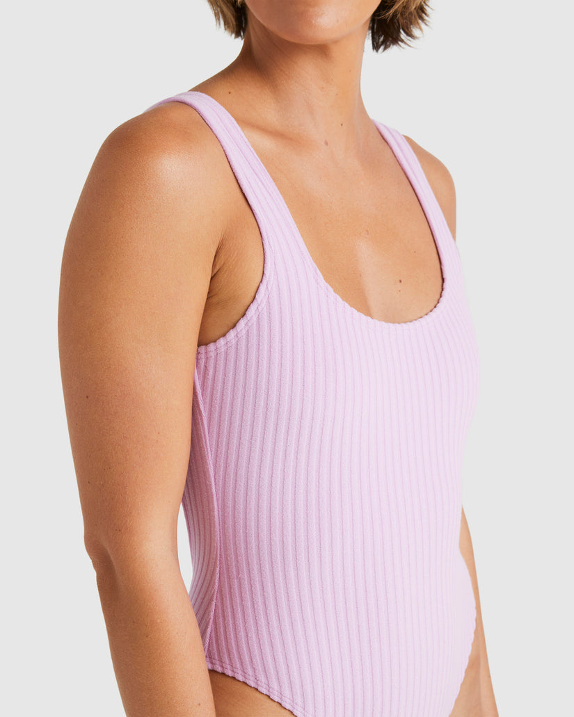 Womens Terry Rib Square Tanker One Piece