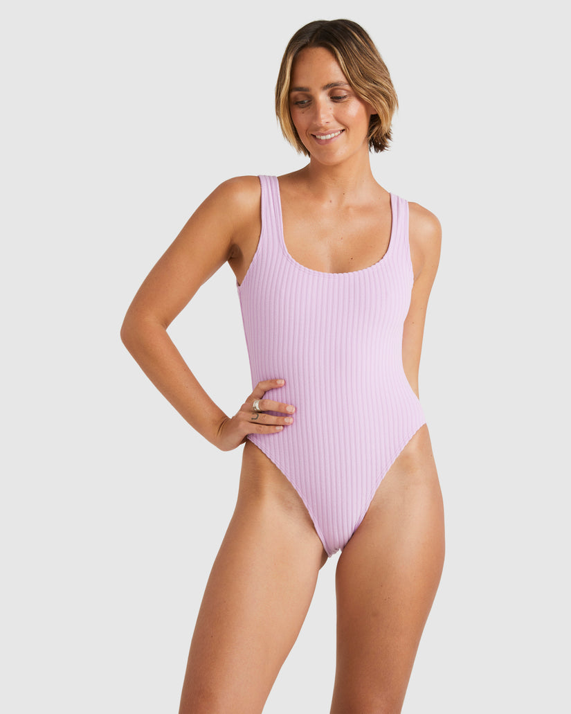 Womens Terry Rib Square Tanker One Piece