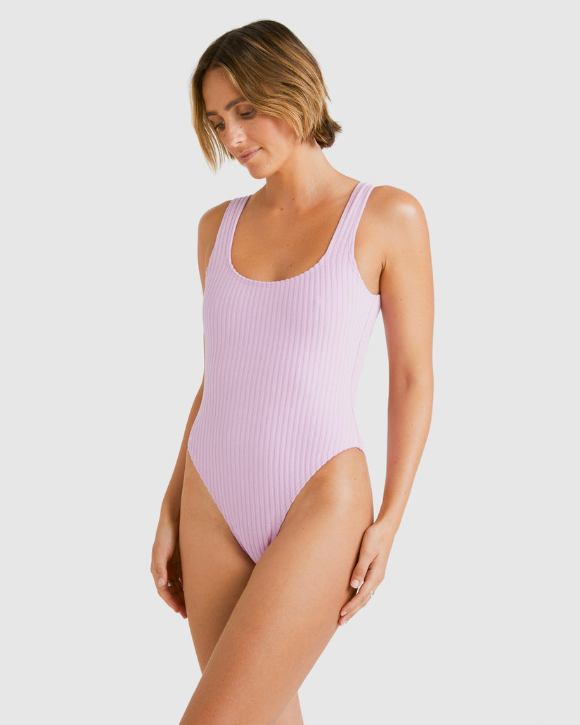 Womens Terry Rib Square Tanker One Piece