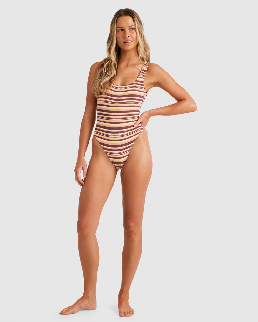 Womens Beach Waves Square Tanker One Piece