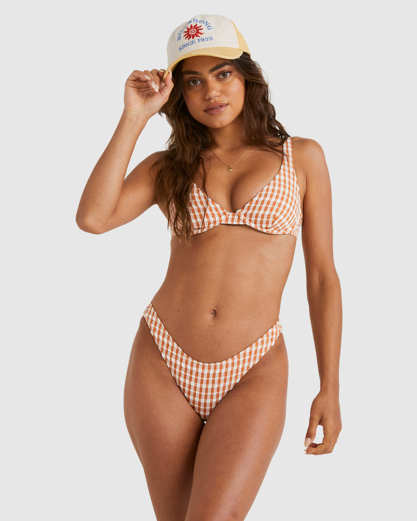 Wave Check Ruby Bra Bikini Top