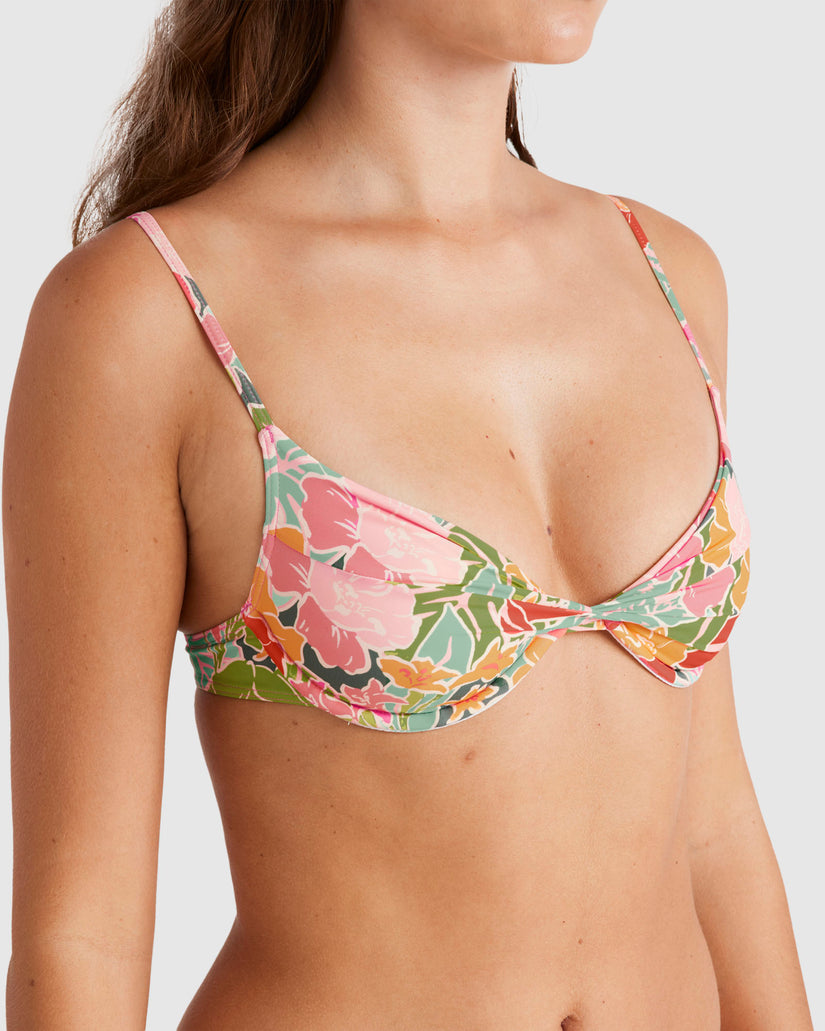 Womens Tropic Highs Twisted Demi Bra Bikini Top