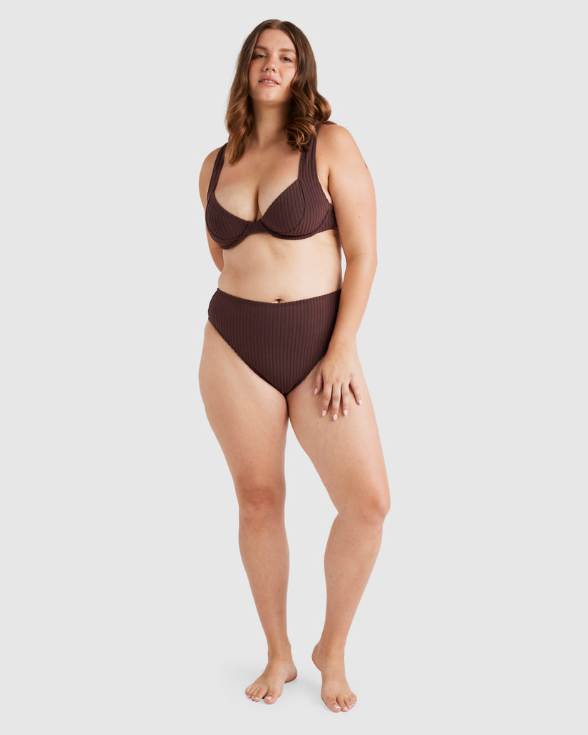 Womens Terry Rib Hi Maui Bikini Bottom