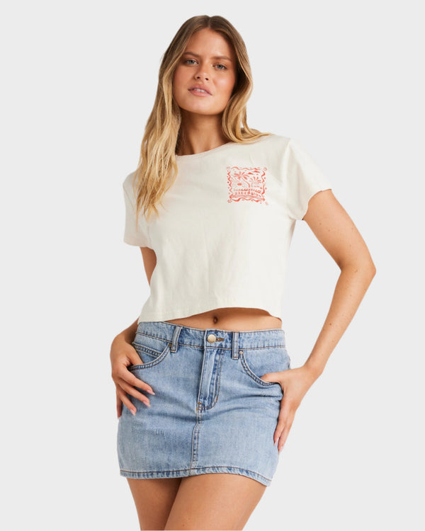 Womens Coco Palm Lover Crop T-Shirt