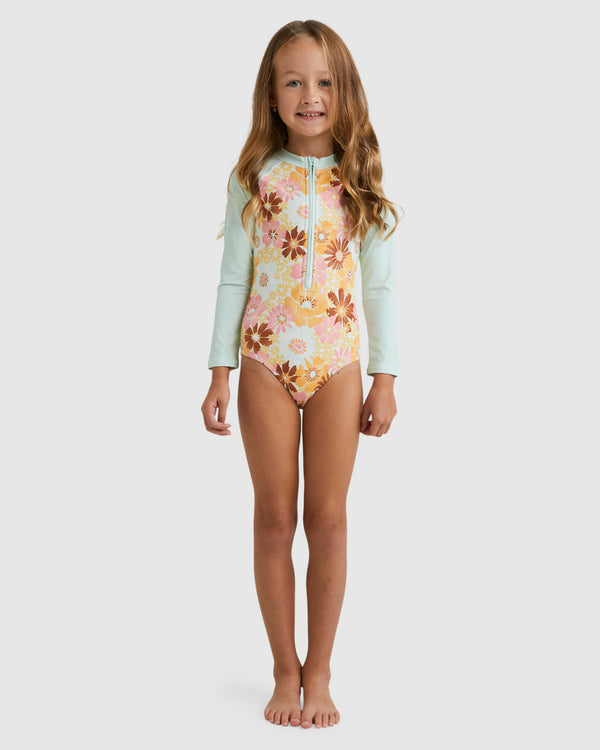 Girls 0-5 Flower Power One Piece Rash Vest