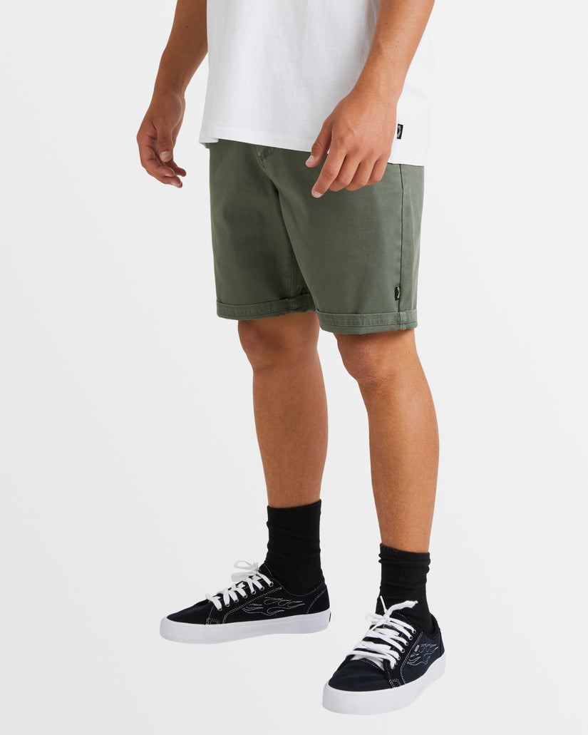 Mens Wave Wash Twill Shorts